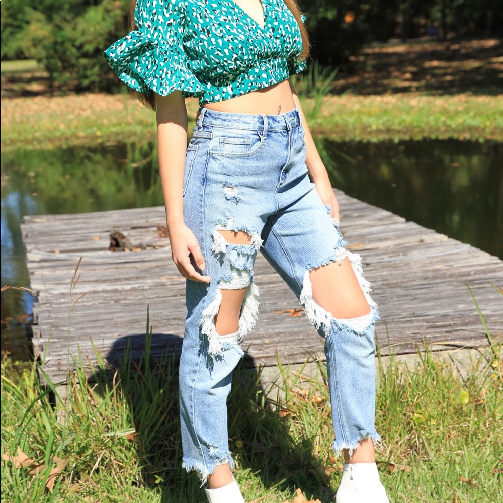 High Waist BF Jeans